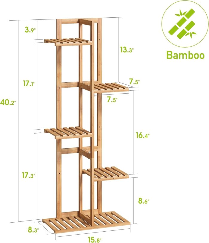 Bamboo Plant Stand with 6 Shelves-2