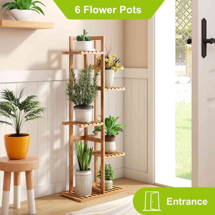 Bamboo Plant Stand with 6 Shelves-3