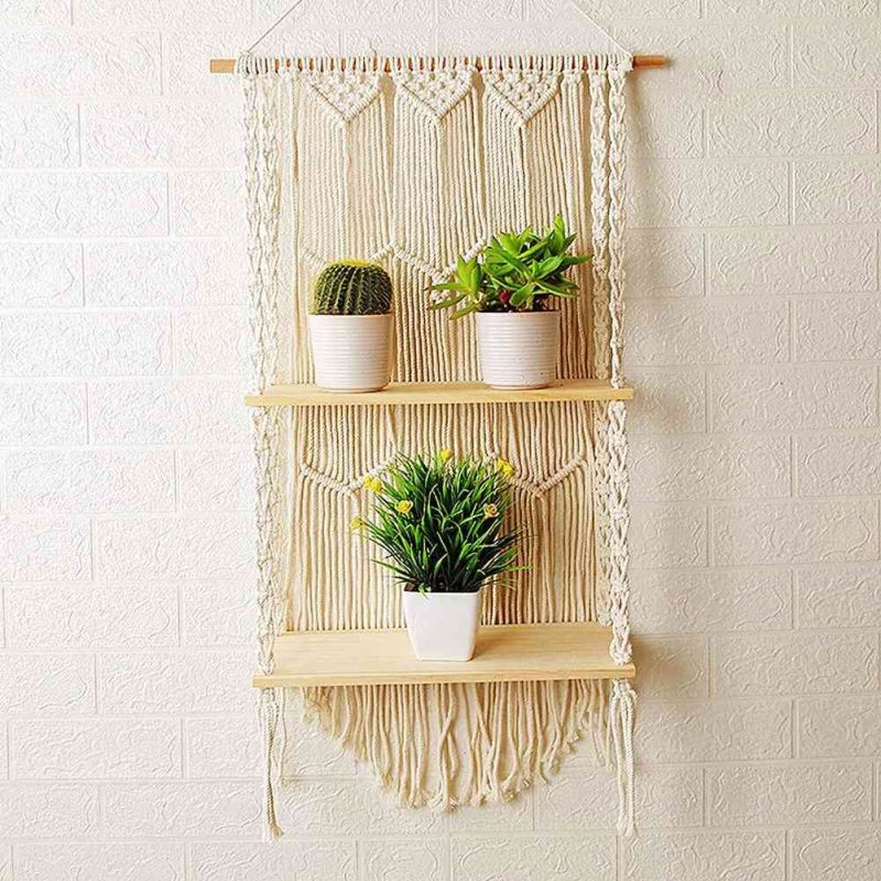 Macrame Wall Hanging Shelf