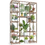 Large Tall Wood Plant Stand 14 Pots 1