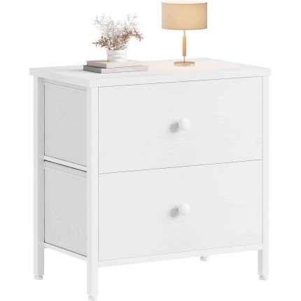 White Nightstand with 2 Drawer