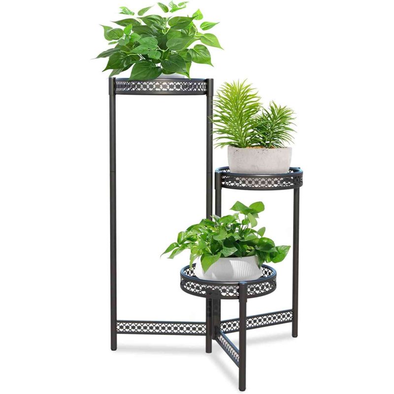 3-tier Black Metal Plant Stand