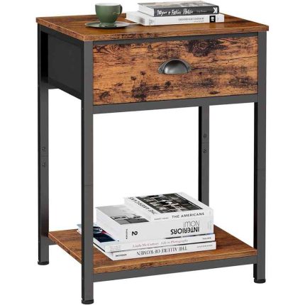 End Table with Storage Shelf and Drawer