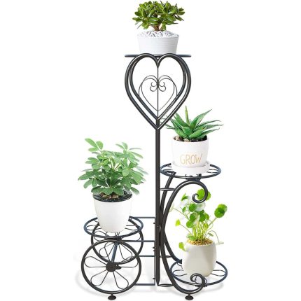 Metal 4 Tier Flower Pot Holder Plant Shelf