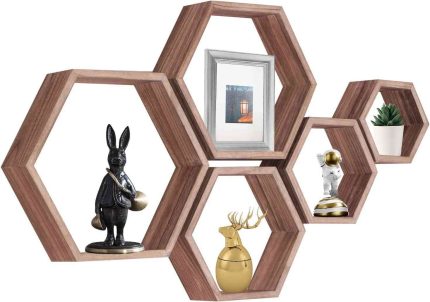 Set of 5 Hexagon Floating Shelves